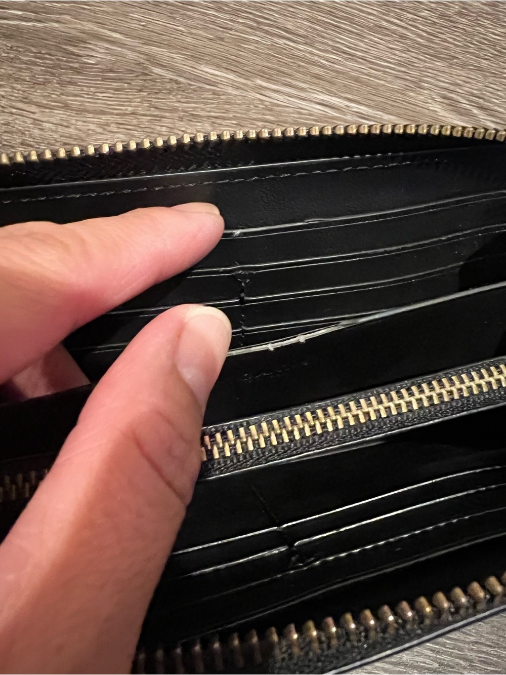 Coach F75222 Zip-Around Perforated Leather Wallet in Blue - Picture 14 of 16